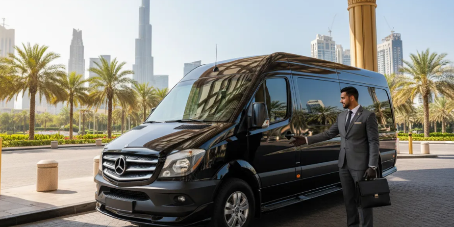 Luxury Mercedes Sprinter transfer to the desert