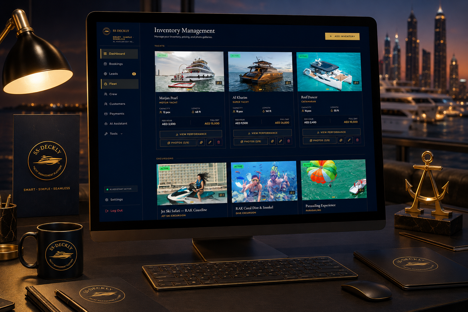 Inventory management — experiences and add-ons with pricing and photo galleries